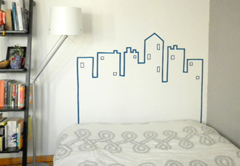 tête de lit en masking tape